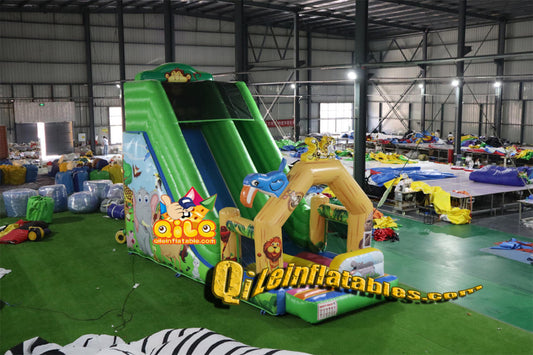 qile-7021  inflatable Zoo Forest dry slide