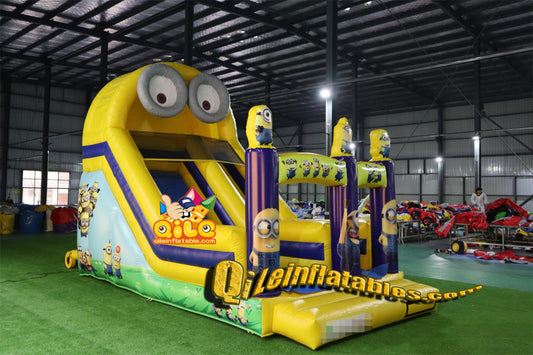 qile-7046  inflatable dry slide Minions  slide