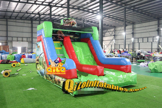 qile-7047  inflatable dry slide Dinosaur slide  slide