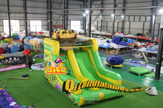 qile-7063   inflatable dry slide forest  slide