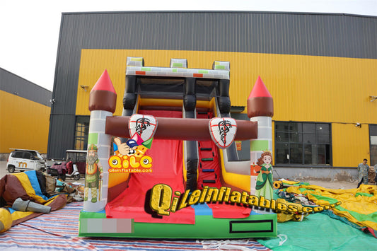 qile-70651  inflatable dry slide castle slide