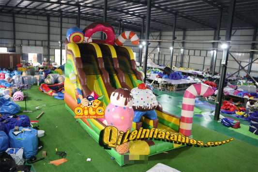 qile-7067  inflatable dry slide candy slide