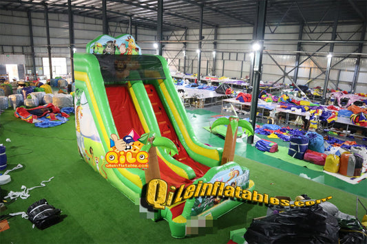 qile-7068  inflatable dry slide forest slide