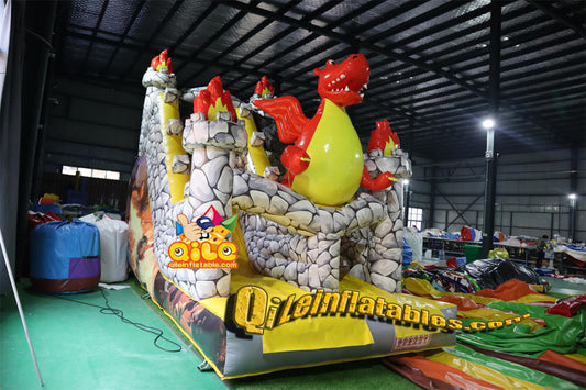 qile-7071  inflatable dry slide Red Dragon