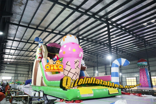 qile-7008  inflatable dry slide Ice Cream Candy slide