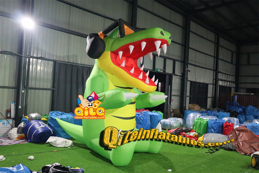 qile-4015 inflatable cartoon Crocodile wearing glasses