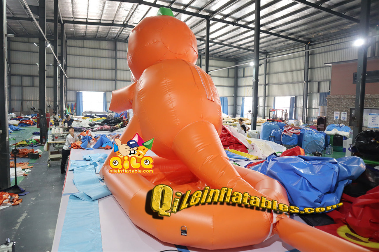 qile-4018 inflatable cartoon Orange dinosaur foam machine spray water spray foam