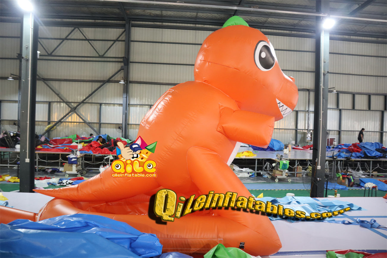 qile-4018 inflatable cartoon Orange dinosaur foam machine spray water spray foam