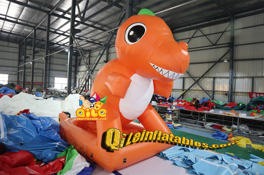 qile-4018 inflatable cartoon Orange dinosaur foam machine spray water spray foam