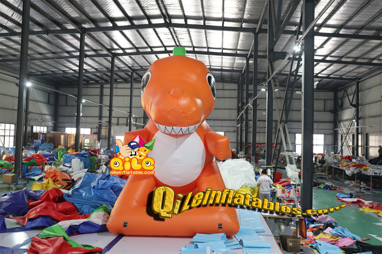 qile-4018 inflatable cartoon Orange dinosaur foam machine spray water spray foam