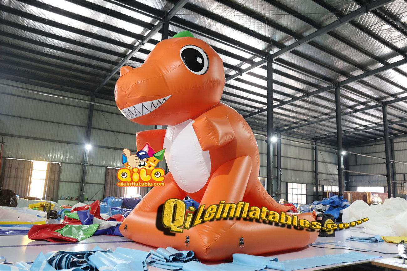 qile-4018 inflatable cartoon Orange dinosaur foam machine spray water spray foam