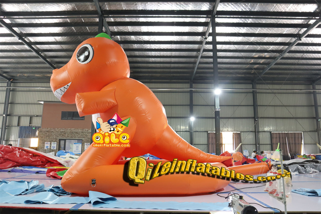 qile-4018 inflatable cartoon Orange dinosaur foam machine spray water spray foam