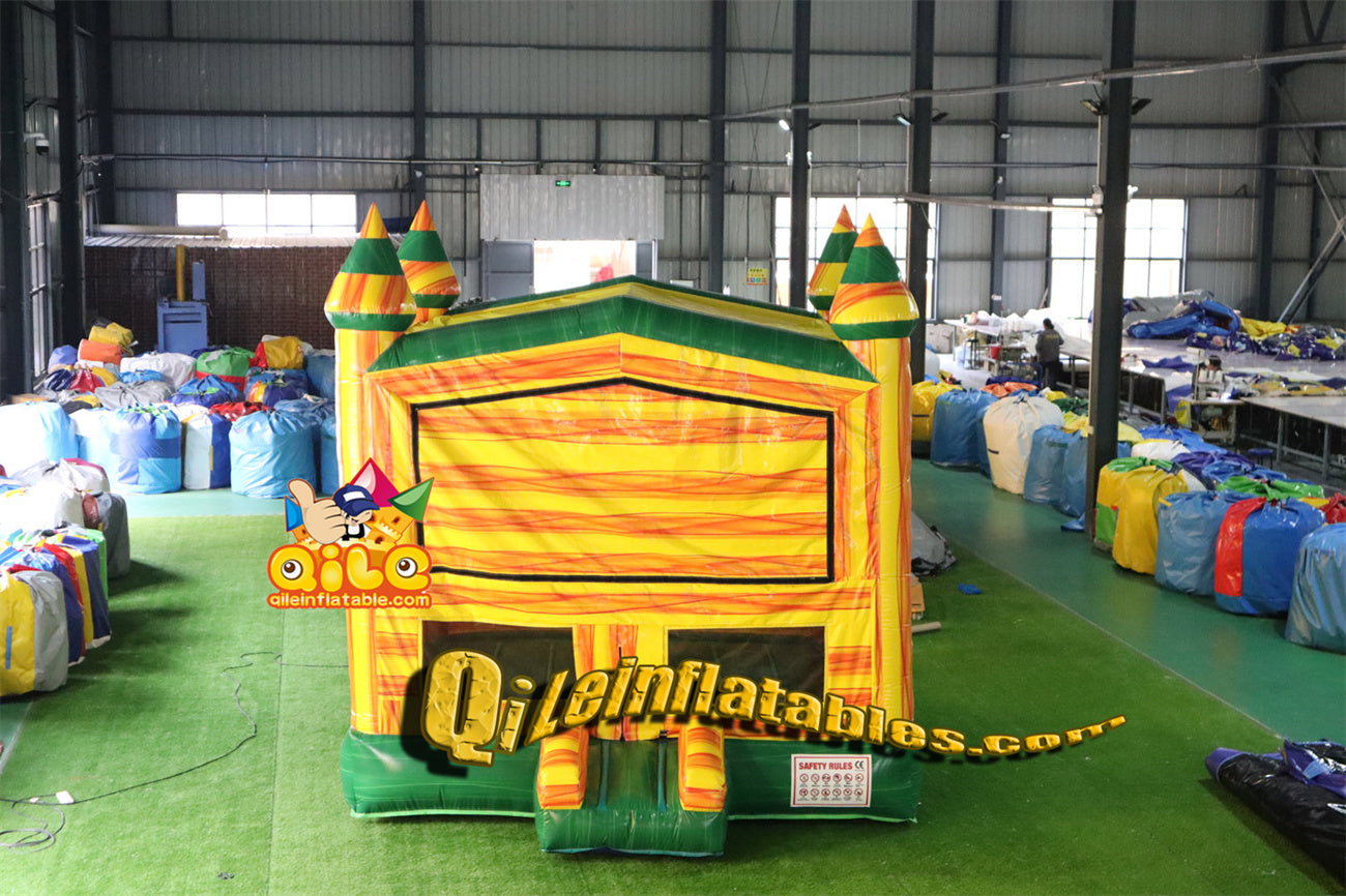 qile-1013 Yellow green water ripple pattern Jumping castle from qile