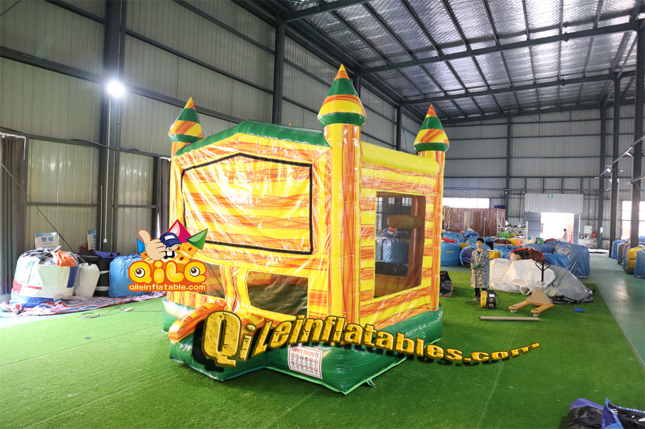 qile-1013 Yellow green water ripple pattern Jumping castle from qile